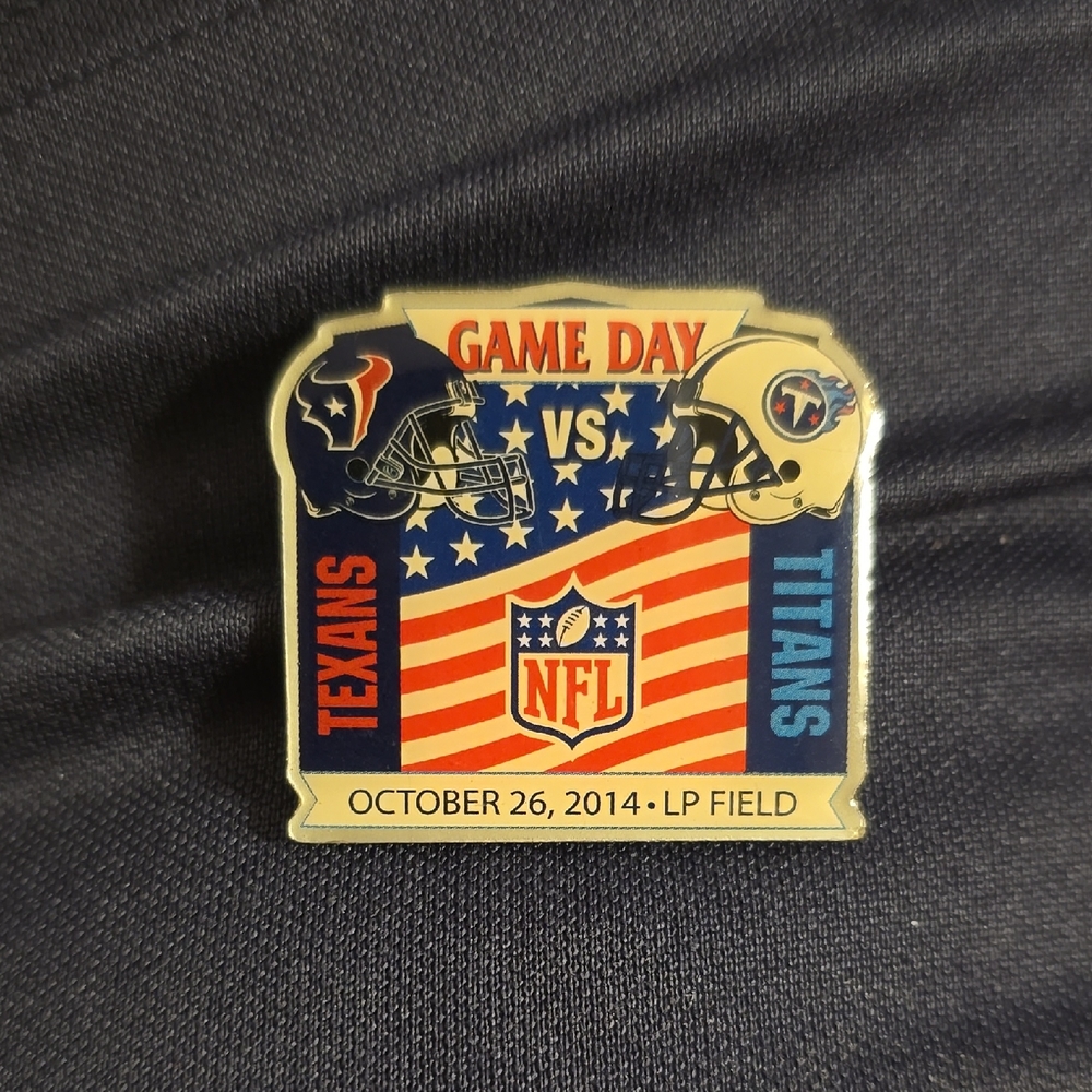 Houston Texans vs Tennessee Titans Gameday Pin October 26, 2014 Vintage
